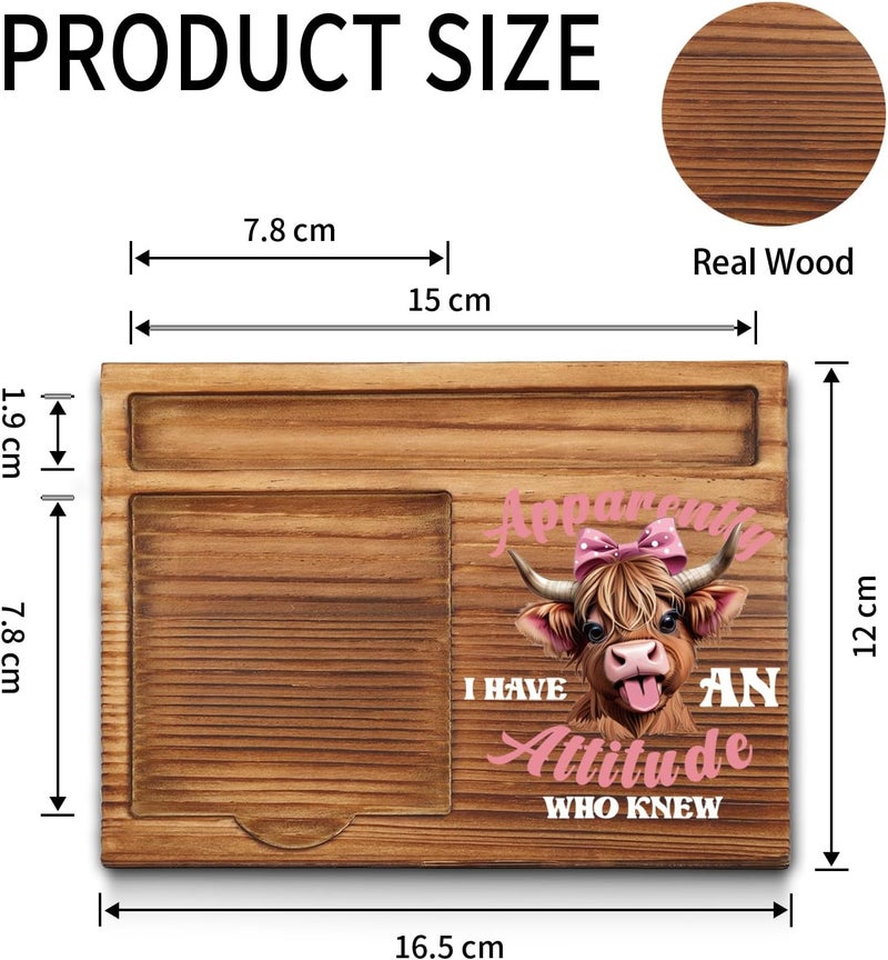 akeke Highland Cow Sticky Notes Holder, i Have an Attitude who Knew Funny Cattle Office Decor Gifts for Coworkers, Women, Colleagues, Boss, Self-Stick Note Pad Holders GAA76 - Image 2
